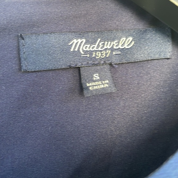 Madewell Blue and Black Colorblock Dress Back Zipper Silk Blend Small - Picture 9 of 17